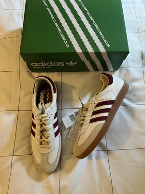 adidas white burgundy