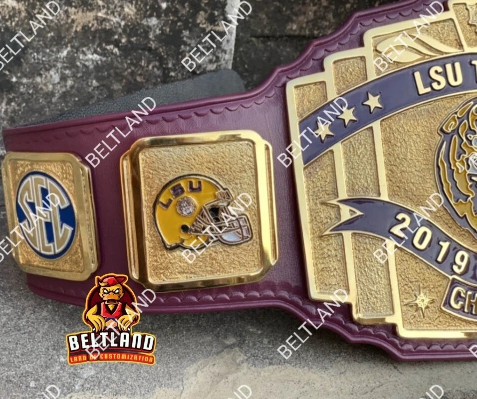 Cinturón Campeonato Nacional LSU Tigres Tamaño Adulto Hecho en Zinc 2mm 4mm Foto 3 de 4
