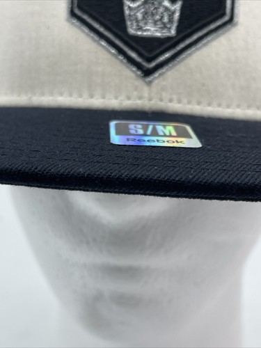 New Los Angeles Kings Mens Sizes S/M Beige Black Reebok Hockey Fitted Hat Cap - Picture 8 of 24