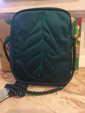 KENZO PARFUM D'ETE EMERALD GREEN SATIN EVENING PURSE WITH SATIN CORD 