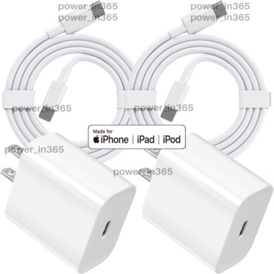 USB-C Fast Charger Power Adapter Block 20W PD Cord For iPhone 13 12 11 XR 8 iPad