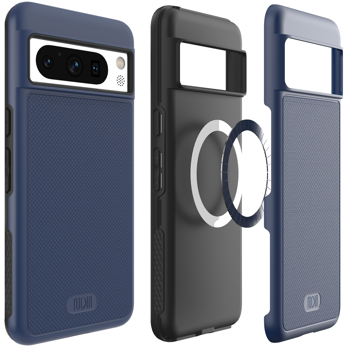 Anqrp Custodia Mist Per Google Pixel 8 5G - Opaca Traslucida Blu, TPU Morbido E PC Rigido, Supporto Ricarica Wireless - 4