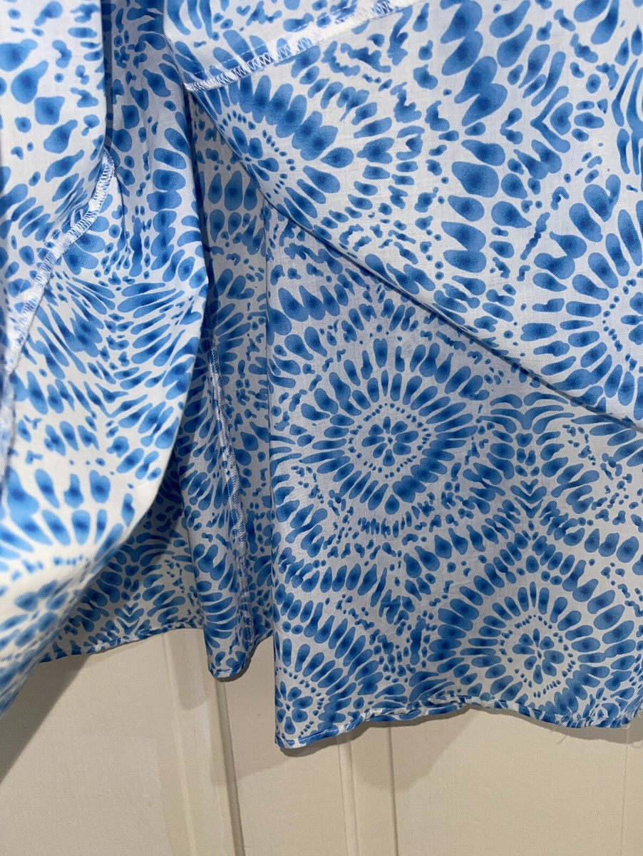 Zara Damen Kleid Bedruckt Rüschen V-Ausschnitt Langarm A-Linie