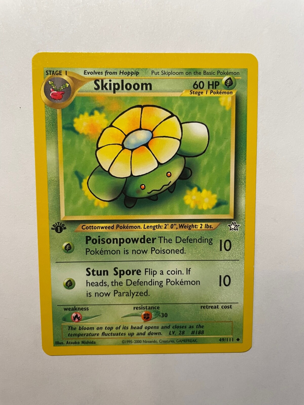 Skiploom 49/111 Neo Genesis 1st Edition Pokemon Card Uncommon - NM/mint