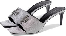 Tory Burch Eleanor Pave Glitter Diamond Black Mule Sandals 10 MSRP 378 New