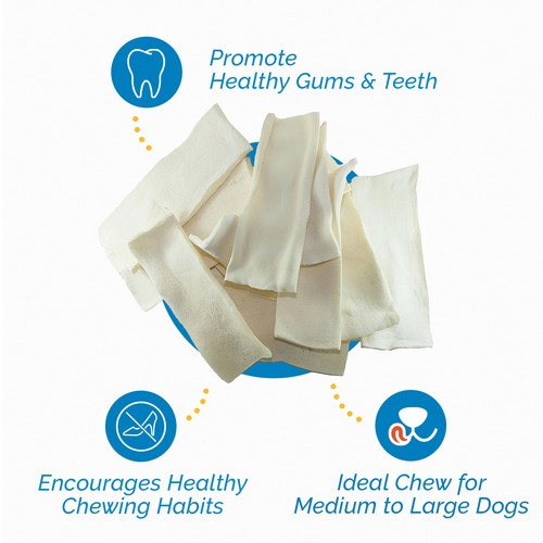 Natural Rawhide Chips for Dogs Mix Thickness Beef Hide Dog Chews by 123 Treats - Picture 4 of 52