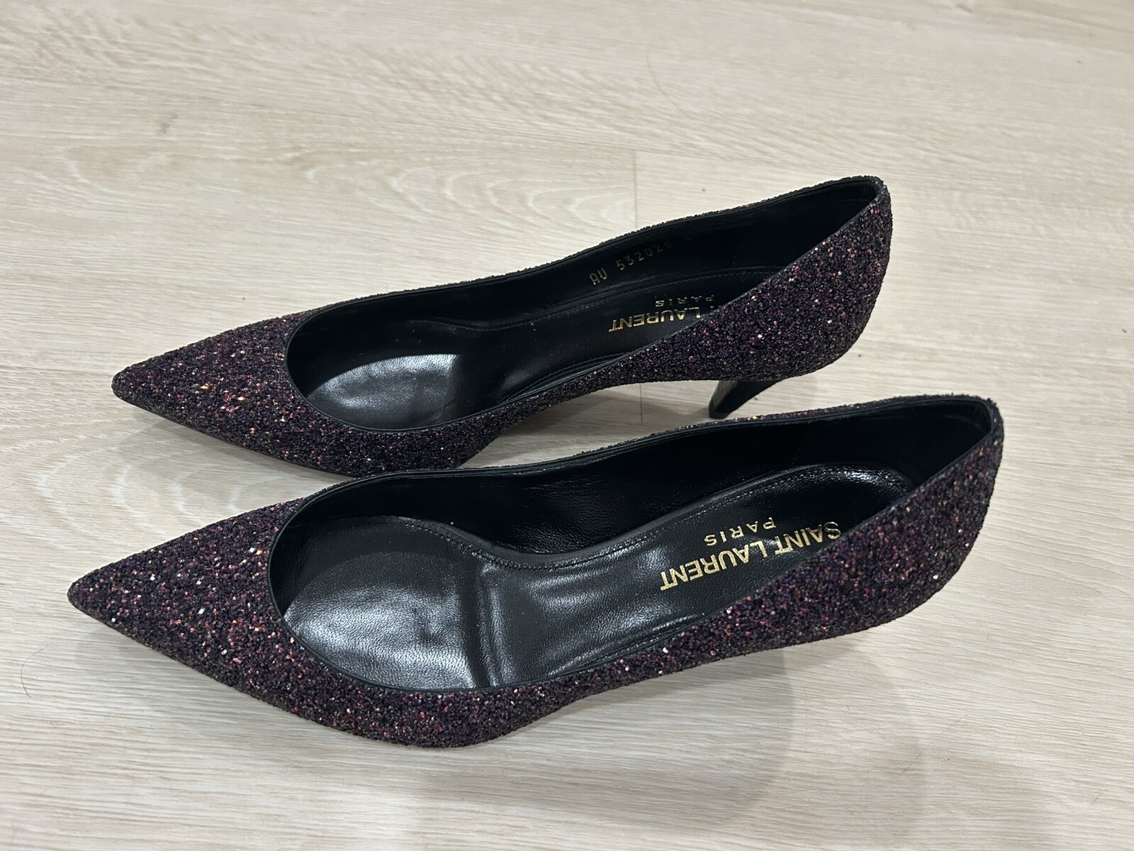 Decolte Saint Laurent glitterate taglia 7 5