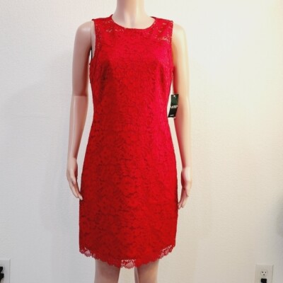 knee length dresses for ladies Short Sleeve Lace Sheath 8 / Night Sky