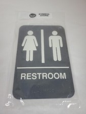 Braille Restroom Sign  For Public Washrooms and Bathrooms  ADA Compliant Si...