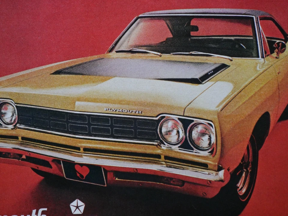 Plymouth Road Runner 1968 vintage 383 pitido anuncio impreso original 8,5 x 11" Foto 2 de 4