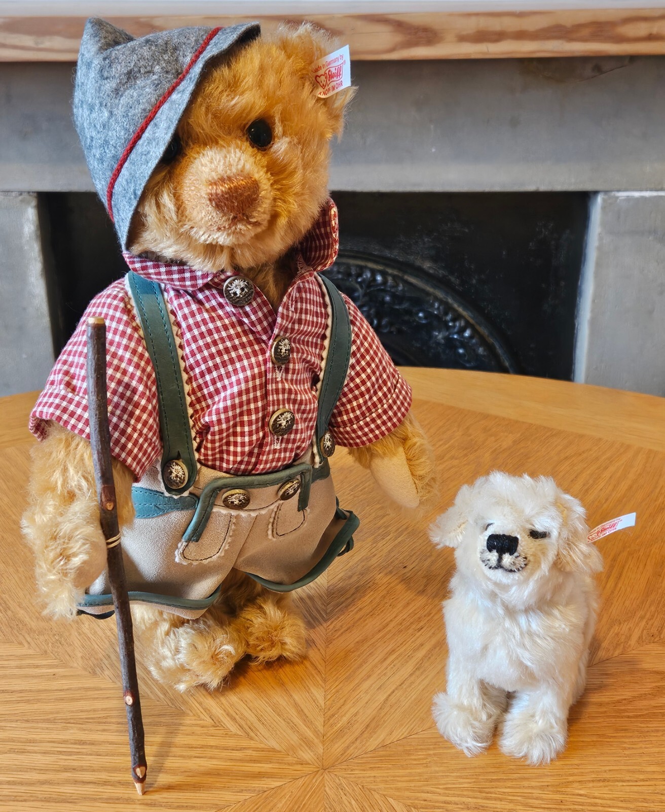 STEIFF 671241 TEDDY BEAR ALMBIRTE WITH DOG 30CM 2003 L. ED. BOX & CERTIFICATE