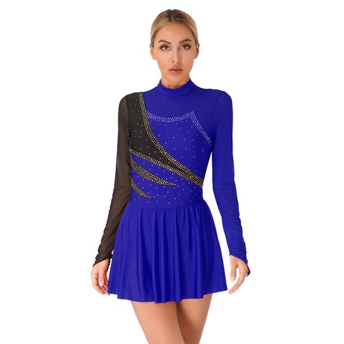 Vestito donna danza body pratica pattinaggio a rotelle patchwork giuntura - Foto 19 di 59