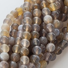 Gray Agate Beads Gemstone Natural Smooth round Beads Natural Stone 6Mm 8Mm 10Mm