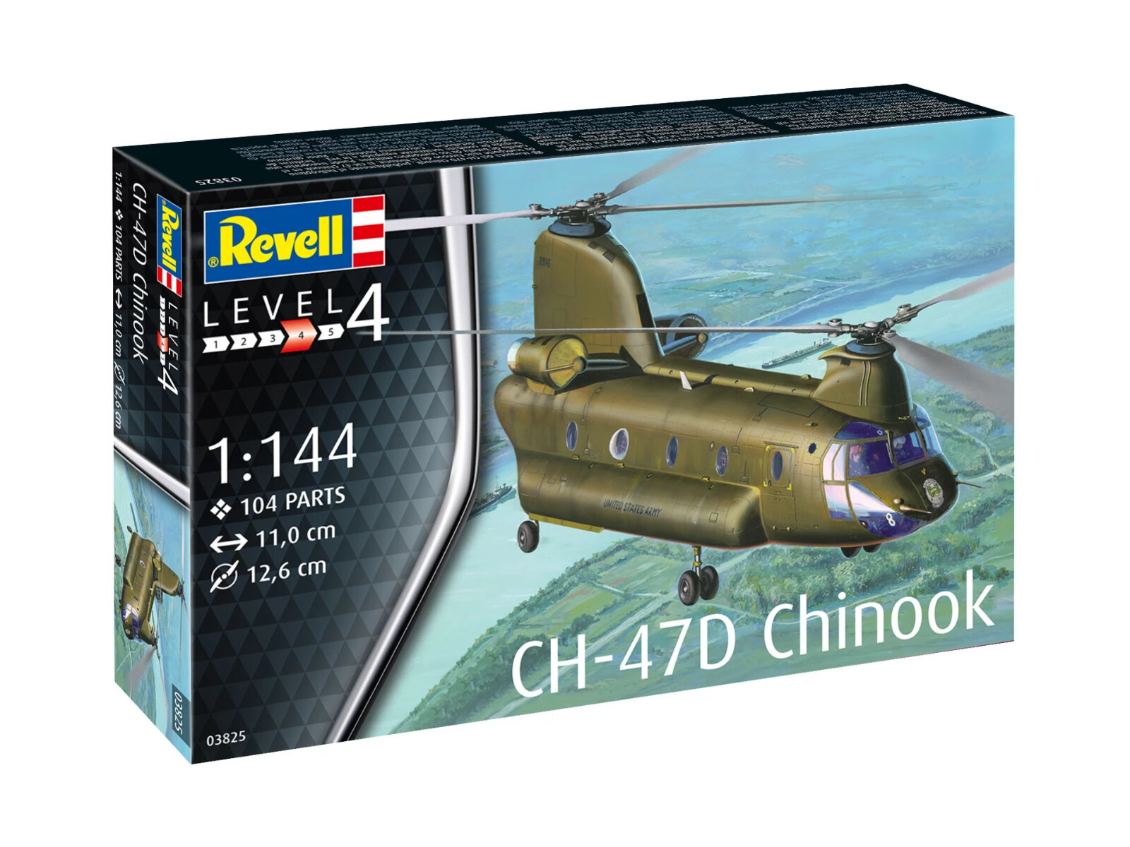 Chinook CH-47D Transport Helicopter Model Kit By Revell Scale 1:144 R03825