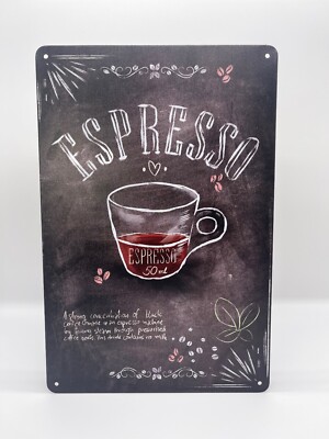 Blechschild Espresso 20x30cm Nostalgie Retro Reklame Vintage Deko Cafe Kaffee