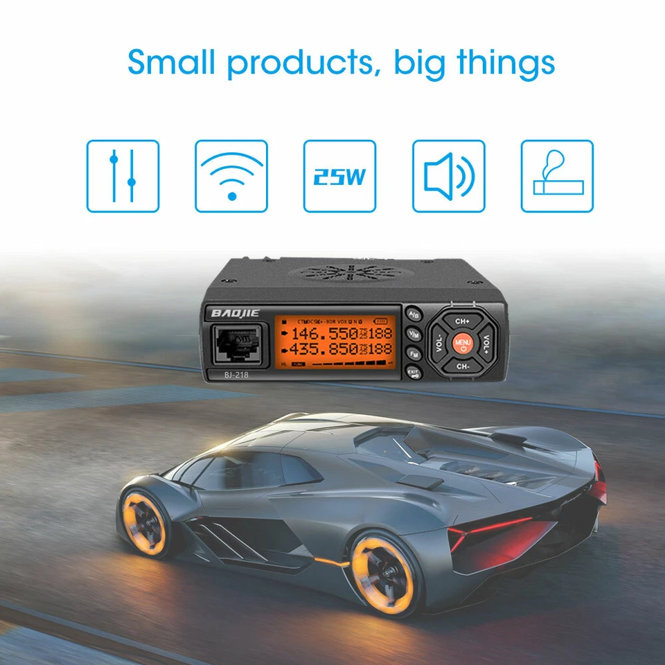 BJ-218 Mini Auto Mobiler Transceiver VHF UHF Dual Band Zwei Wege Radio 128 Kanäle 25 W UK - Bild 4 von 4