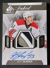 2015-16 SP Game Used Jeff Skinner Inked Sweaters Patches Auto Card #IS-JS. 7/10