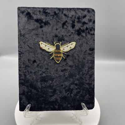 Lady Jayne Patch Velvet Journal 6x8.5in 100pgs - Black Bee
