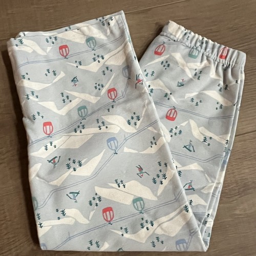 Garnet Hill Light Blue Ski Gondola Print Flannel Pajamas Kids Small 25”Long NEW - Picture 5 of 9