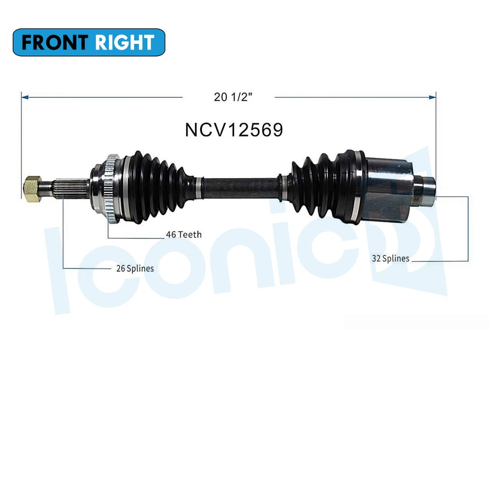 Front Right CV Axle Assembly for 2003-2005 Dodge Neon 03-09 Chrysler PT Cruiser Foto 2 de 4