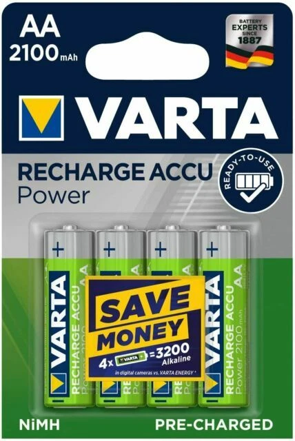 Piles rechargeables AA VARTA pour équipement audio et vidéo