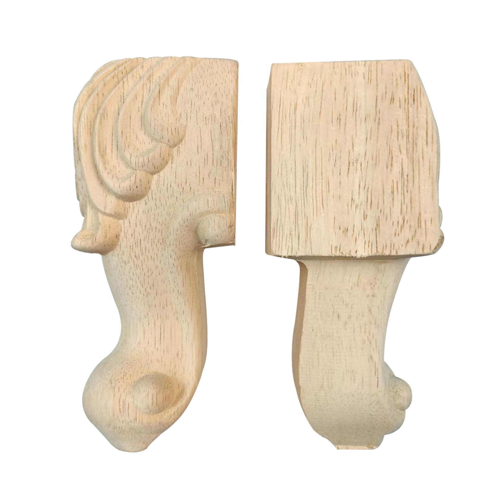 4x Wooden Furniture Feet Legs Wood Carved Unpainted Table Chair Foot Replacement eBay