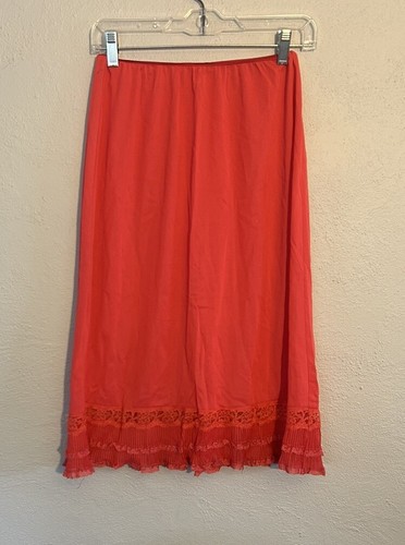 Vintage Movie Star Nylon Half Slip Womens Large Red Chiffon Twirly Petticoat