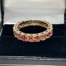 Rare Stunning Padparadscha Sapphire and Orange Diamond Ring 375 9ct Yellow Gold 
