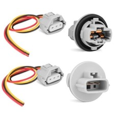 2PCS Front Turn Signal Light Socket W/Pigtail 2PCS Socket W/ Harness Plug