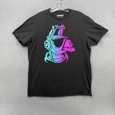 Fortnite T-Shirt DJ Yonder Llama Graphic Mens Large Black Neon Gradient 2019 LG