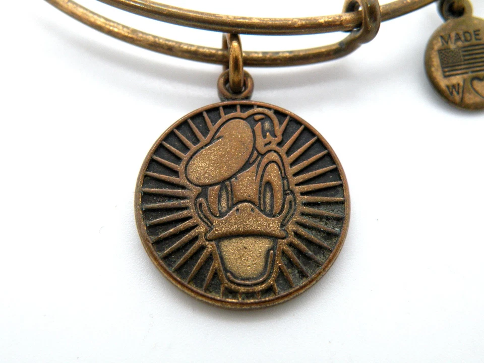 Brazalete Brazalete Vintage Raro Alex & Ani Disney Pato Donald Dije Oro Rafaeliano Foto 3 de 4