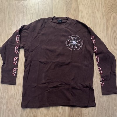 Vintage 90s IS Interstate Brown Long Sleeve Shirt Skate Y2K Rave