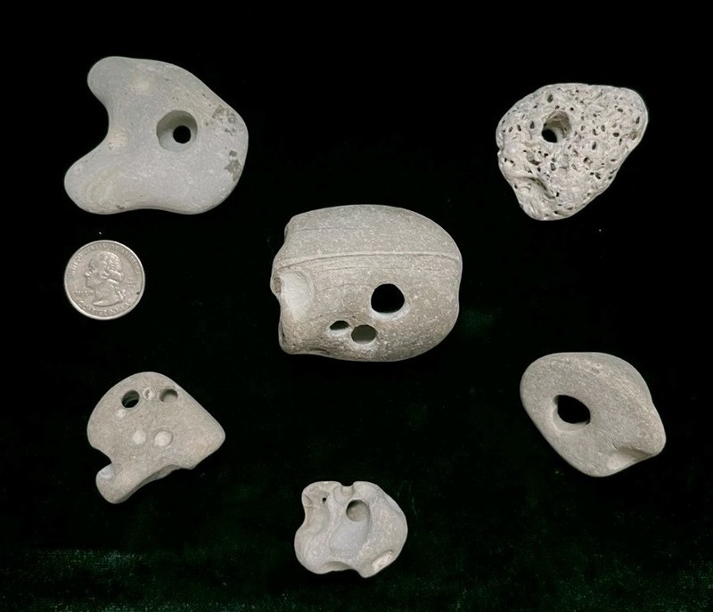 Hag Stone, Fairy Stone, Hex Stone, Naturally Formed, Beach Rock with Hole, Lot 