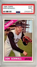1966 Topps  Topps	Don	Schwall	144	PSA 9	Pirates