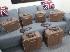 Bespoke Set of 6 Bags / cases for Aston Martin Vanquish Dark Tan with Cream Logo