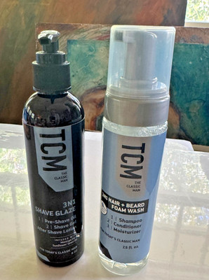 TCM Classic Man 3-in-1 Shave Glaze + Hair & Beard Foam Wash Set FREE SHIP