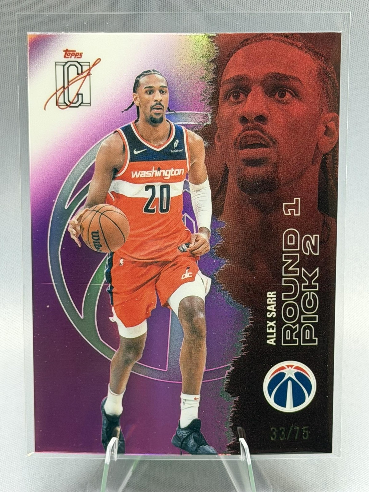 2025-26 Topps Signature Class #66 Alex Sarr Chrome Pink Refractors #/75