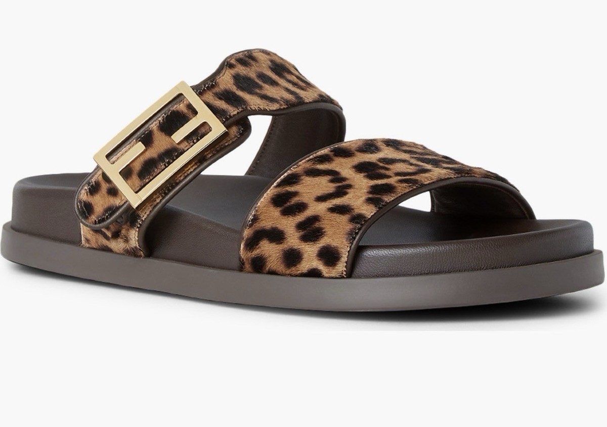 Fendi ヒョウ柄キャミソール XL FENDI Feel Leopard-Print Buckle Sandals EU 39.5 US 9.5 | eBay