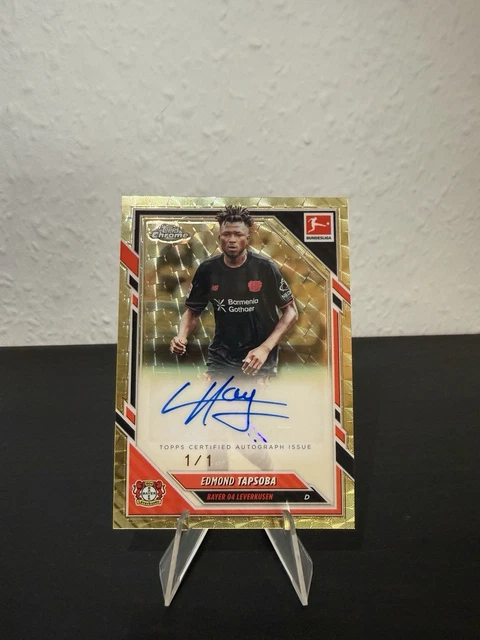 Edmond Tapsoba Autograph Superfractor 1/1 Topps Chrome Bundesliga 2025/26