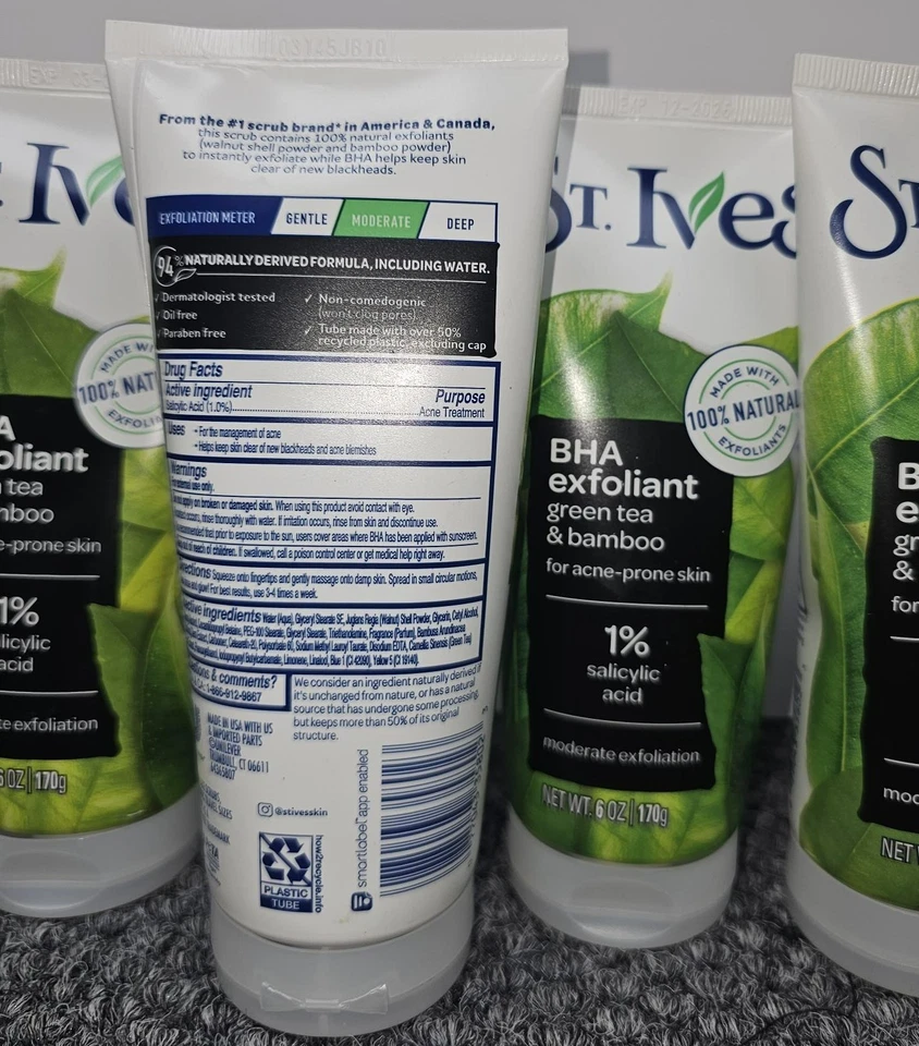 6 X St. Ives BHA EXFOLIANT Green Tea & Bamboo for acne prone skin 6 oz/each -SIX - Image 2 of 2