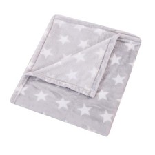 Flannel Fleece Star Throw Blanket Grey - Soft Plush Cozy Fuzzy Microfiber Bla...