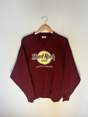 Hard Rock Cafe Myrtle Beach Vintage Sweatshirt 2XL Burgundy Embroidered Logo