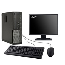 PC Dell Optiplex 9010 SFF Ecran 22" Intel I3-3220 RAM 32Go SSD 240Go W10 Wifi