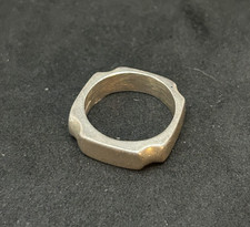 925 Sterling Square Ring 5.6mm Sz 6.5 - 7.52g