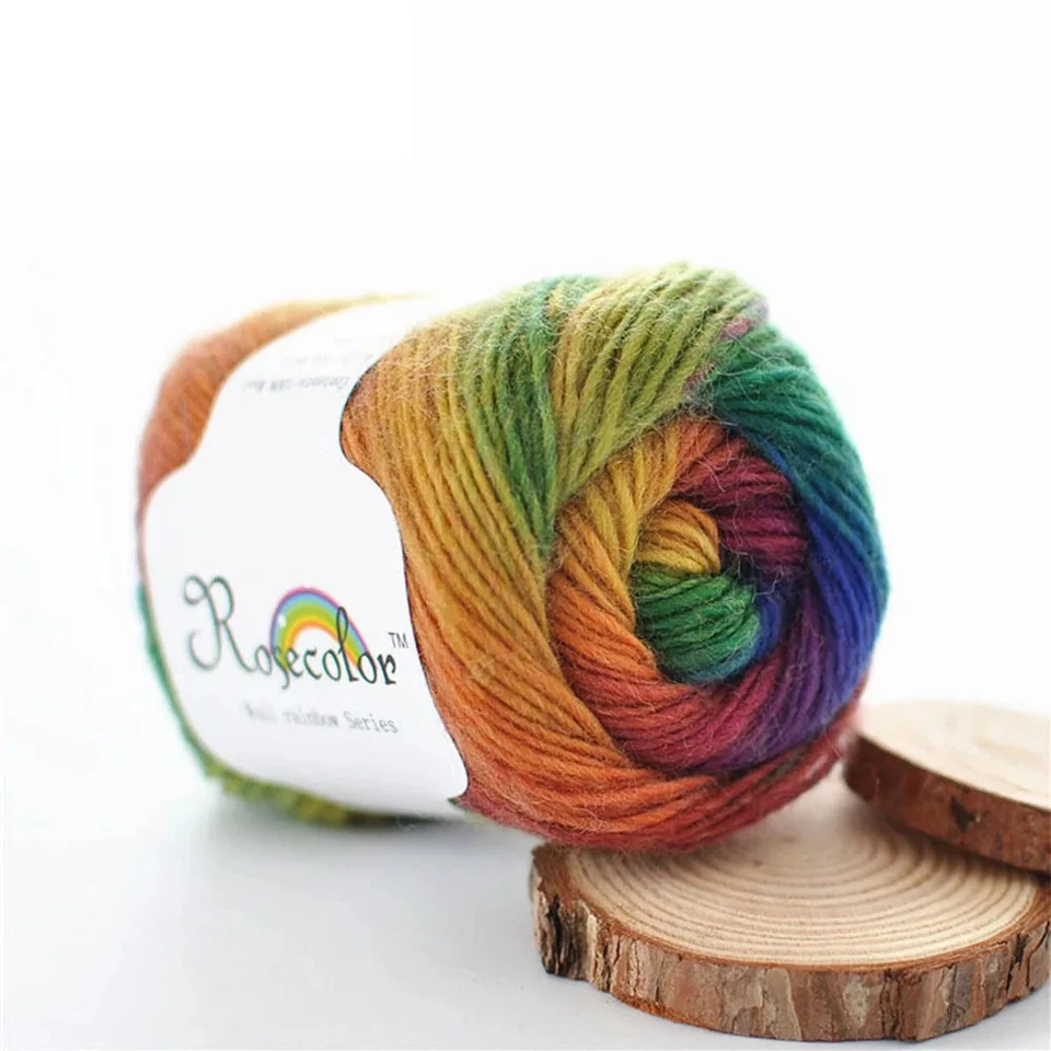 Gradient Wool Yarn 50g Section-dyed Plush for DIY Winter Socks Blankets Beginner - Image 4 of 4