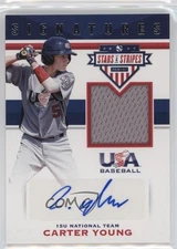 2017 USA Baseball Stars & Stripes and Signatures Jersey /99 Carter Young Auto