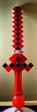 MINECRAFT DIAMOND SWORD PICKAXE RED BLACK LIGHT UP 22" LONG