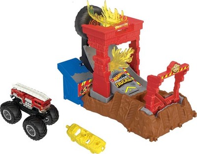Monster Trucks Playset & Truck, Arena Smashers 5-Alarm Fire Crash Challenge, ...