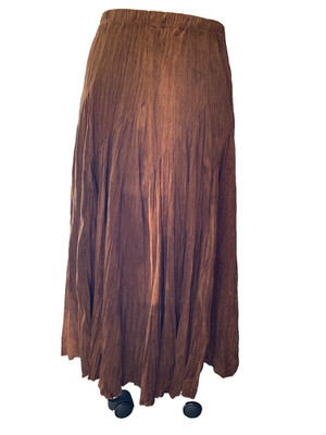 Colwater Creek Long Light Brown Flared Velvet Skirt Size Medium