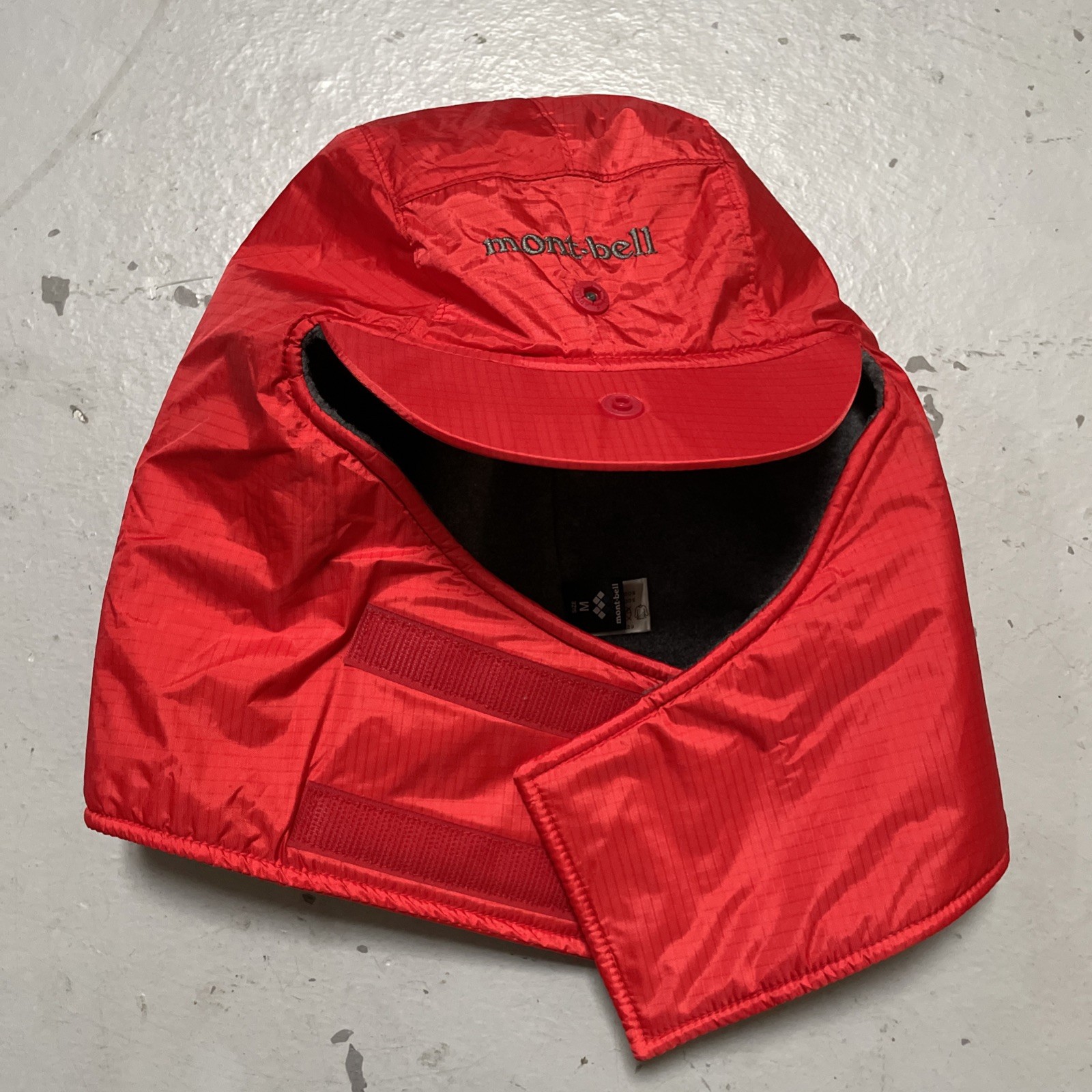 MONTBELL Climaplus Fleece Lined 5-Panel Ear Flap Ripstop Cap Made Japan M NWT